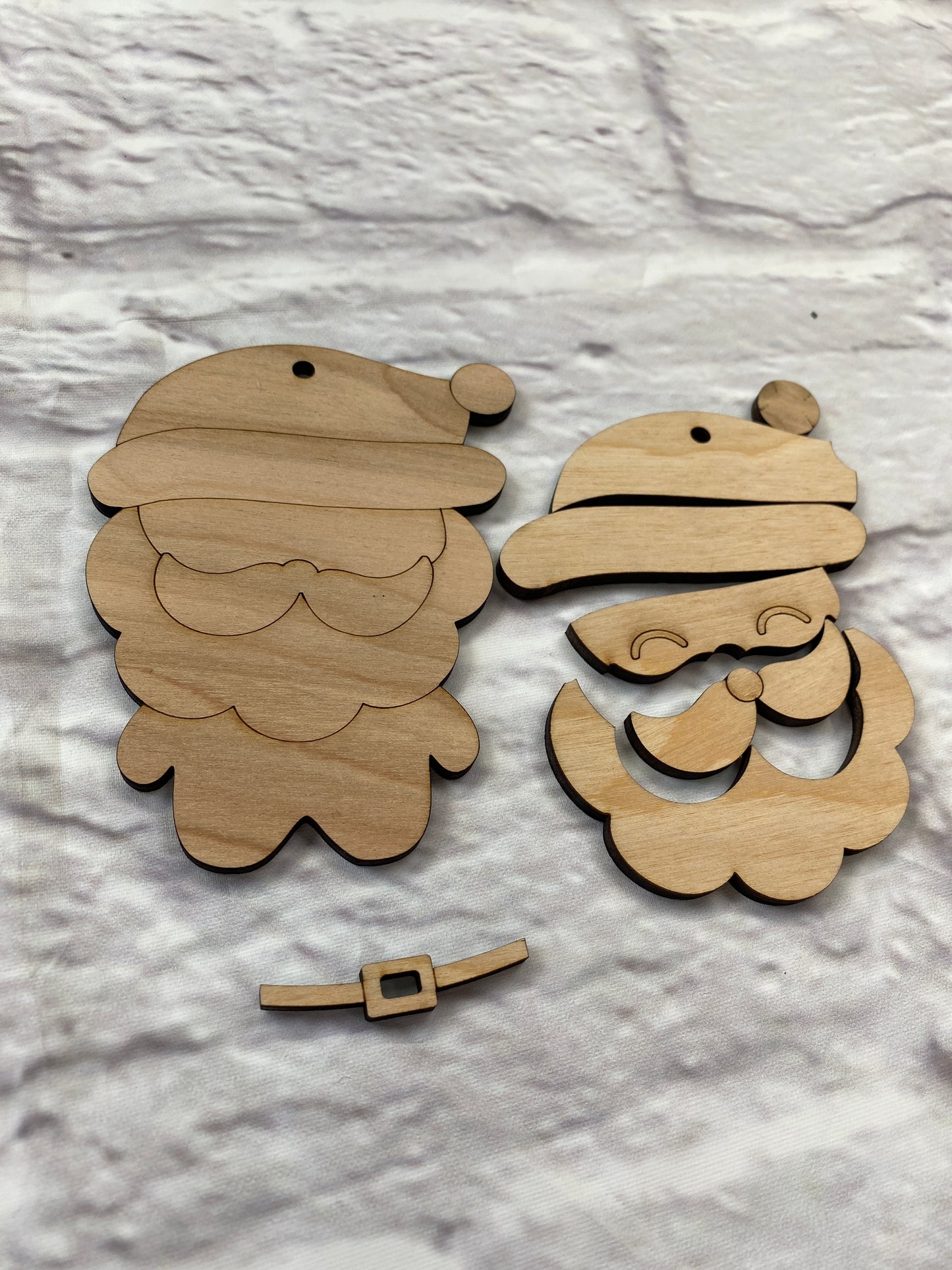 Mr and Mrs Santa Claus Christmas Ornaments  Laser Cut / Engraved Wooden Blank Ornament