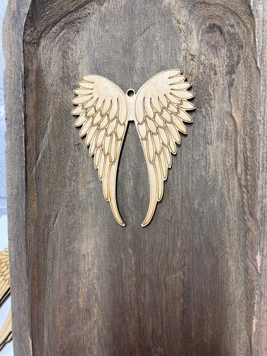 Angel Wings Ornament  Laser Cut / Engraved Wooden Blank Ornament