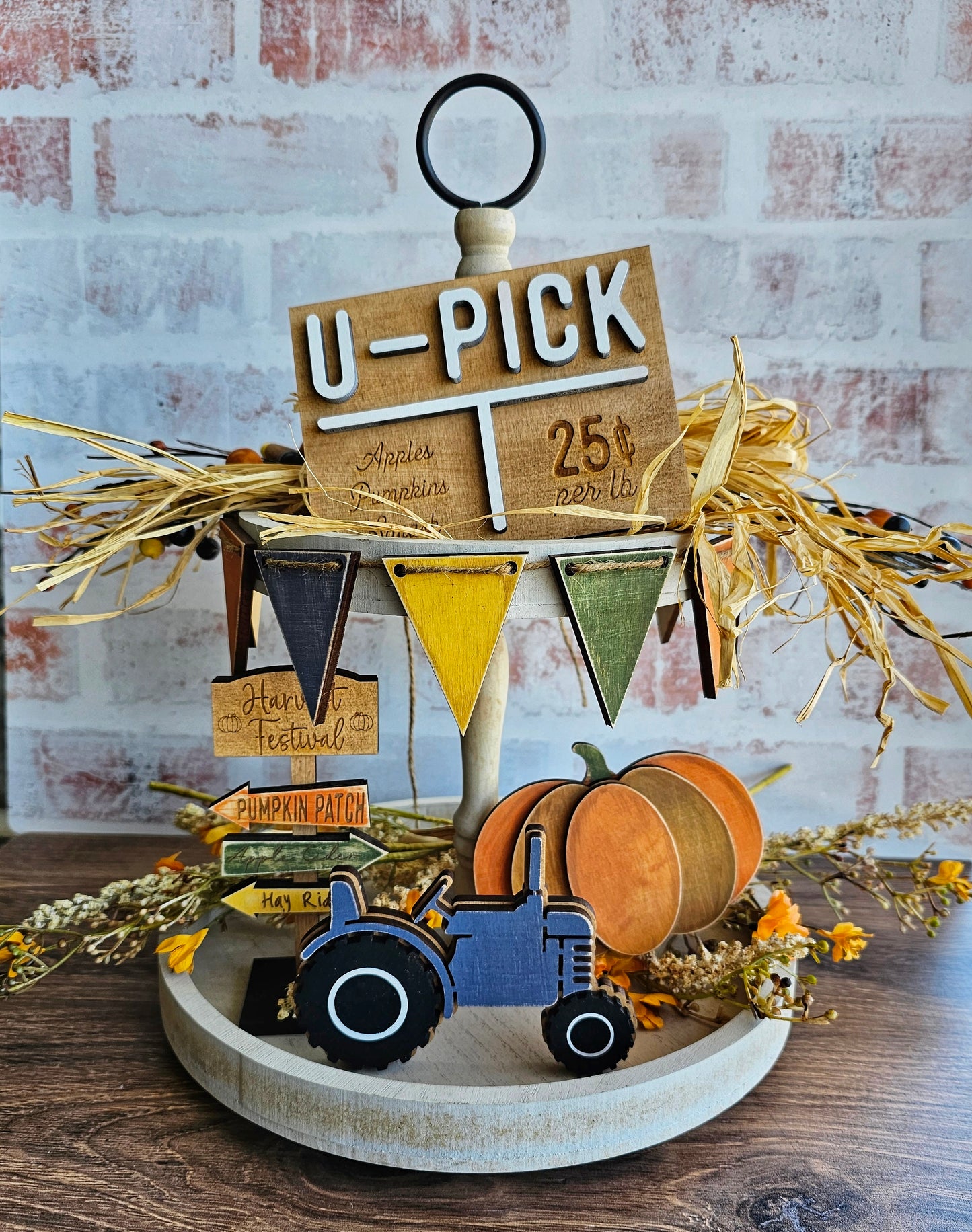 Happy Harvest Collection Door Hanger Kit, Fall Farmhouse Tractor Front Door Wreath, Fall Home Decor Collection