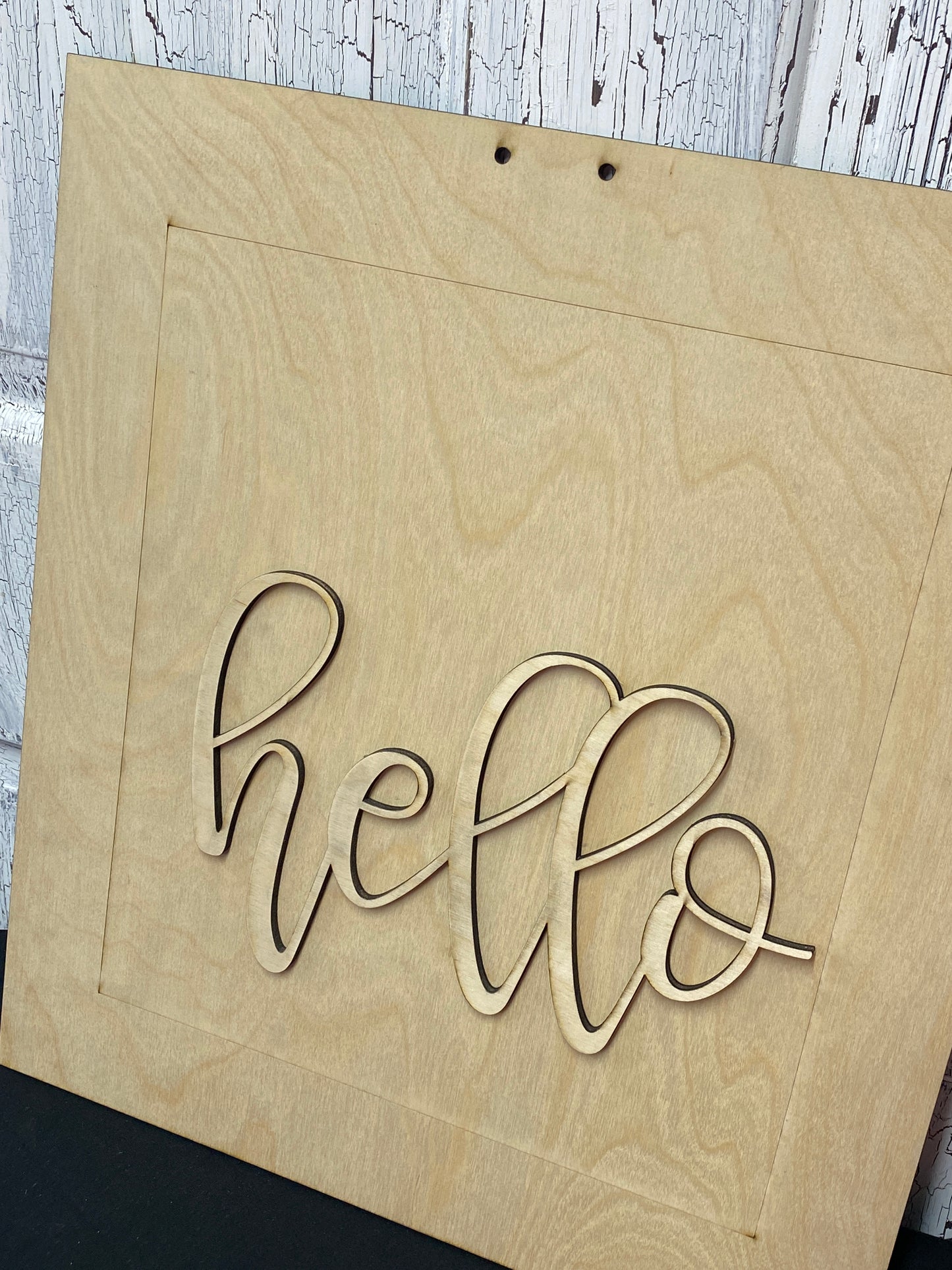 Square ish Rectangle Door Hanger Kit, Hi Hello Hey Yall Door Decor Laser-Cut Door Hanger Kit