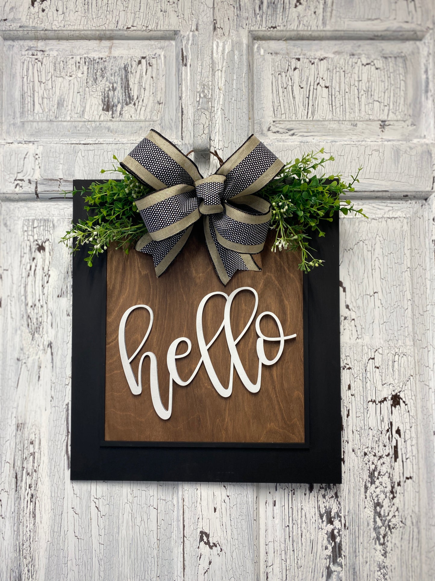 Square ish Rectangle Door Hanger Kit, Hi Hello Hey Yall Door Decor Laser-Cut Door Hanger Kit