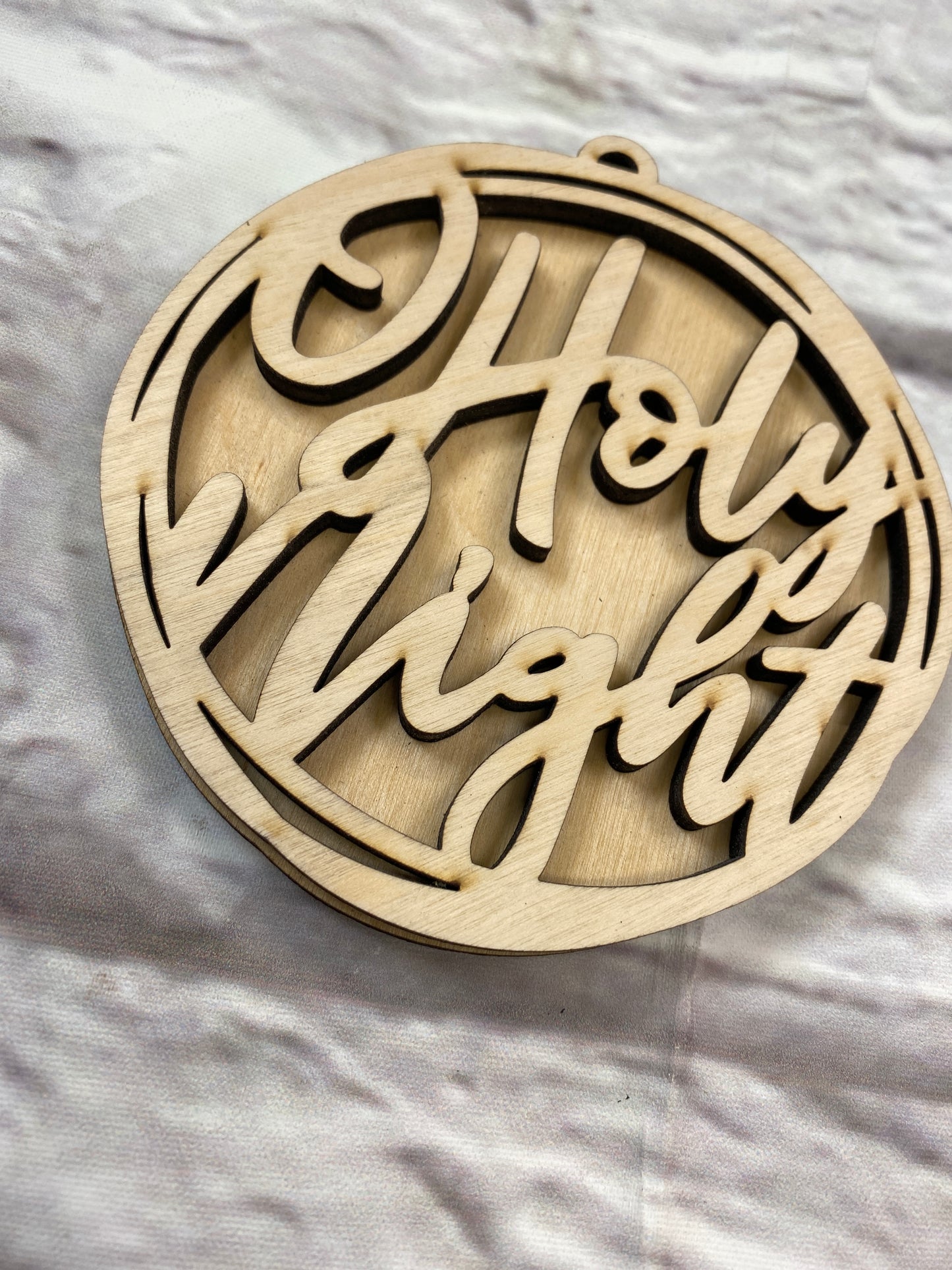 O Holy Night Christmas Ornaments  Laser Cut / Engraved Wooden Blank Ornament