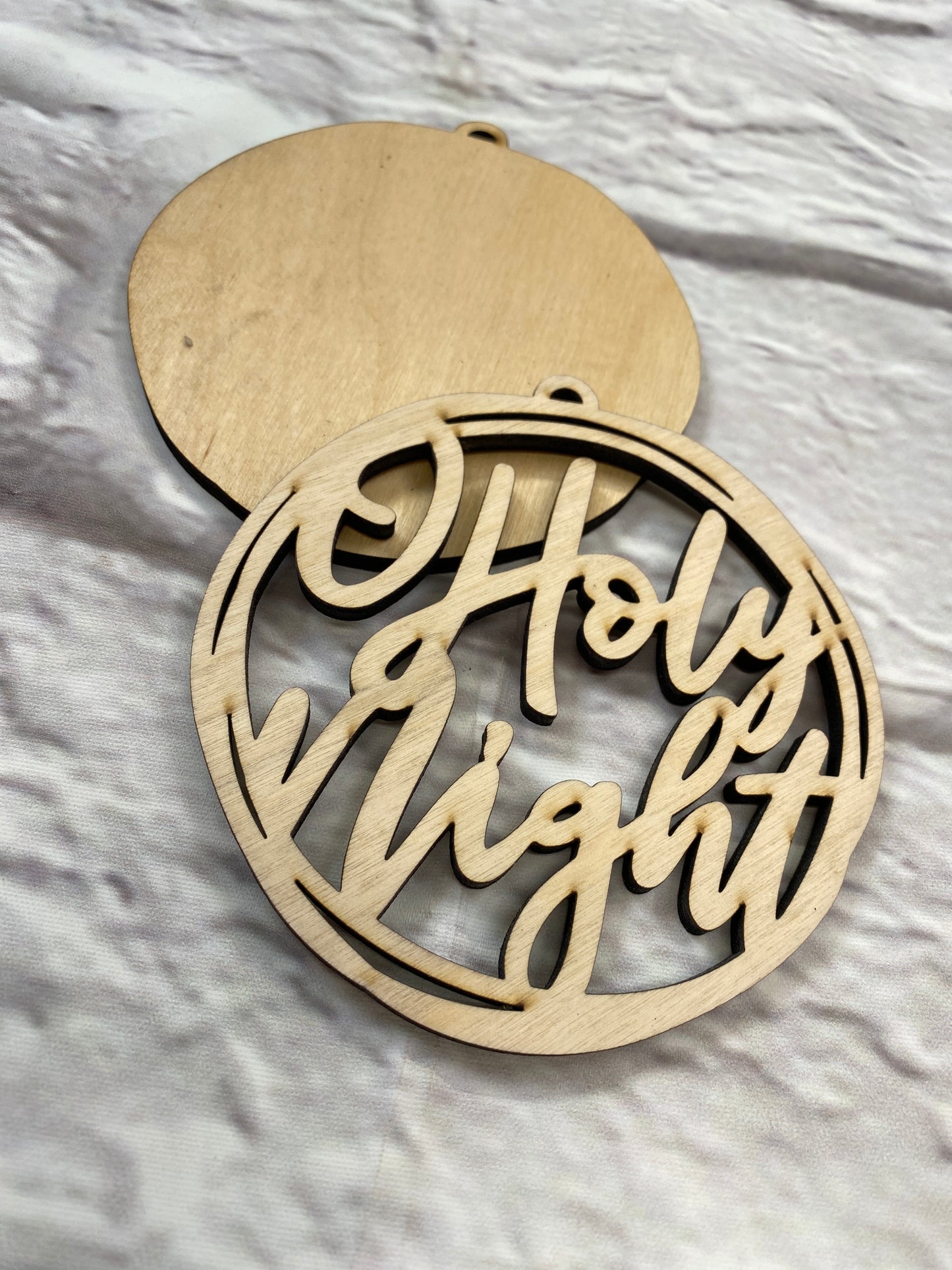 O Holy Night Christmas Ornaments  Laser Cut / Engraved Wooden Blank Ornament