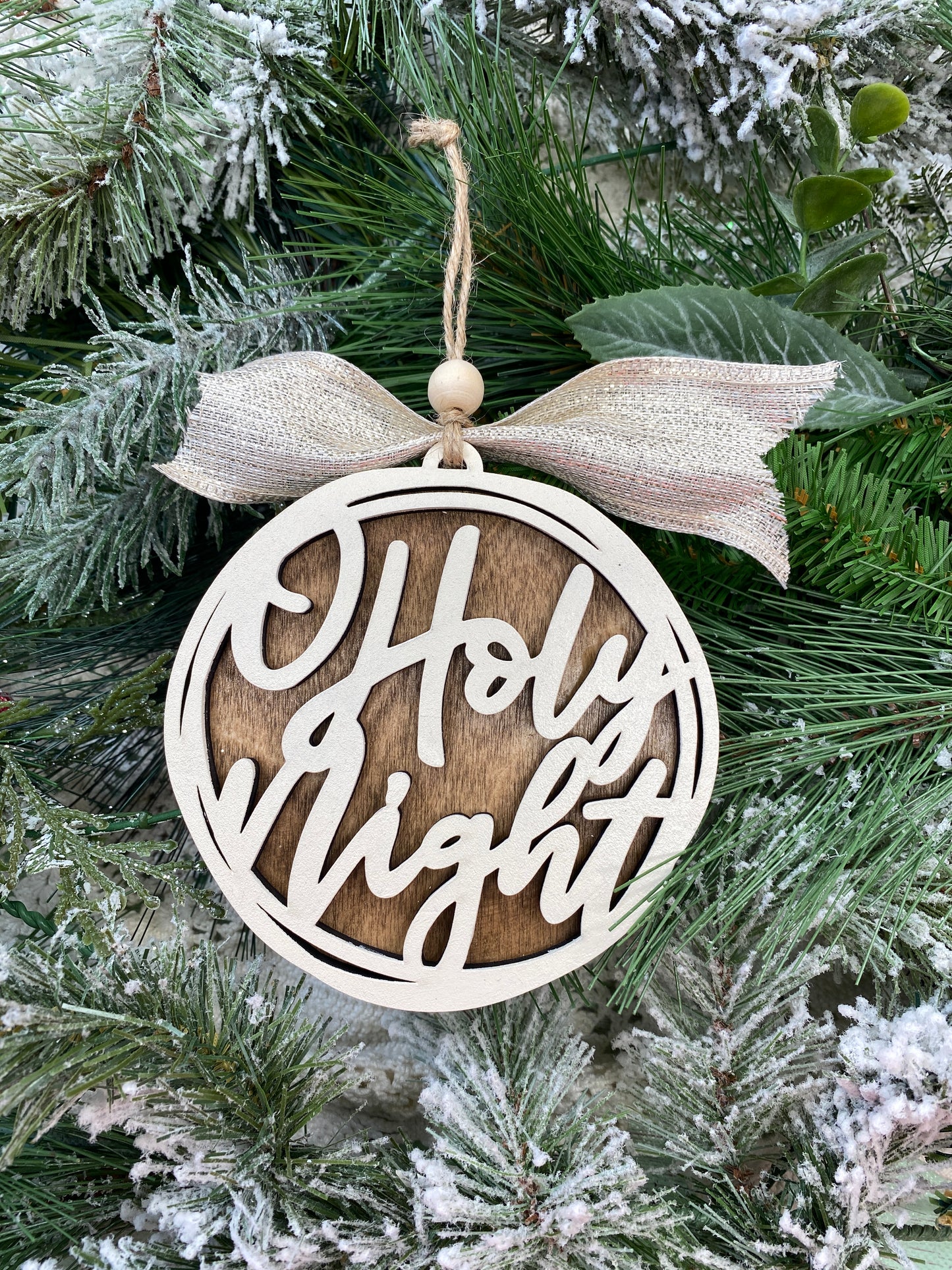 O Holy Night Christmas Ornaments  Laser Cut / Engraved Wooden Blank Ornament