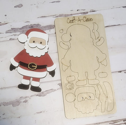 Craft A Claus  DESTASH / Build A Snowman Laser Cut / Engraved Wooden Blank