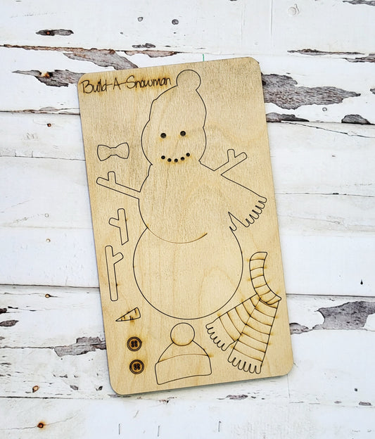 Craft A Claus  DESTASH / Build A Snowman Laser Cut / Engraved Wooden Blank