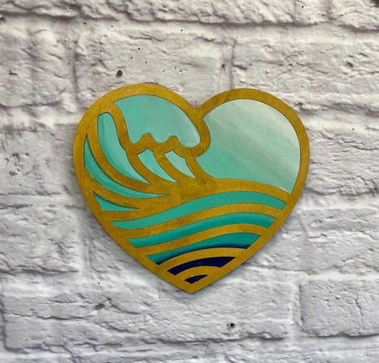 Wave Heart Barn Quilt Door Hanger / wall Decor Laser Cut Blank for DIY Project