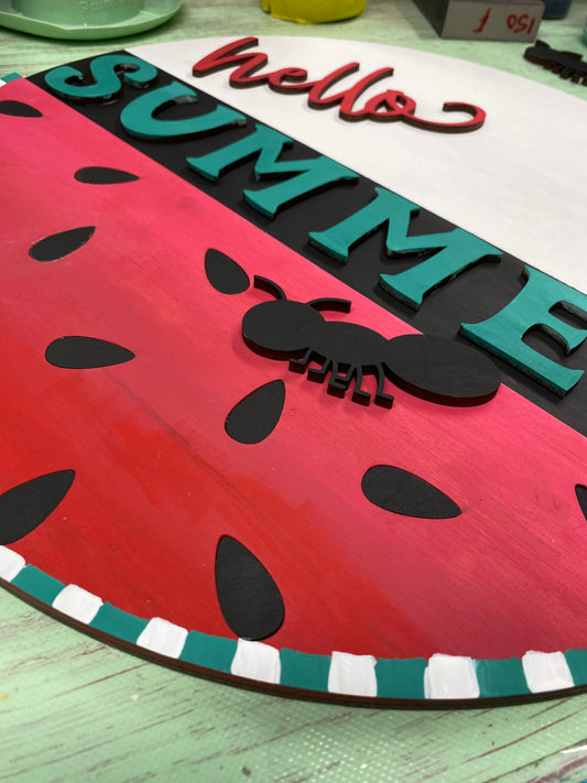 Hello Summer Watermelon Laser Cut Door Hanger / Blanks for DIY Project