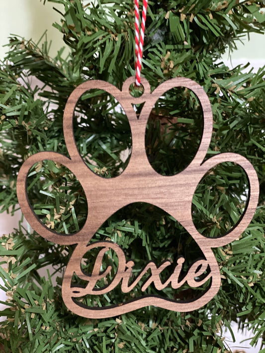 Paw Ornament / Pet Ornaments Laser Cut / Wooden Blank Ornament