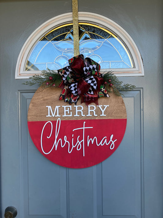 Merry ChrisTmas Door Hanger Laser Cut Blank for DIY Project