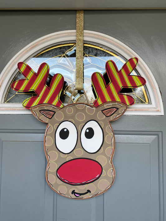 Reindeer Door Hanger Laser Cut Wooden Blank