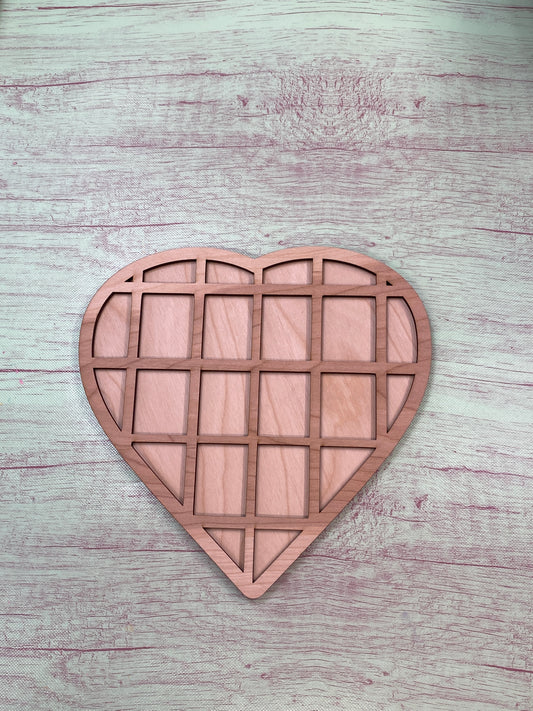 Framed Heart and Heart Shaped Window Laser Cut / Engraved Wooden Blank