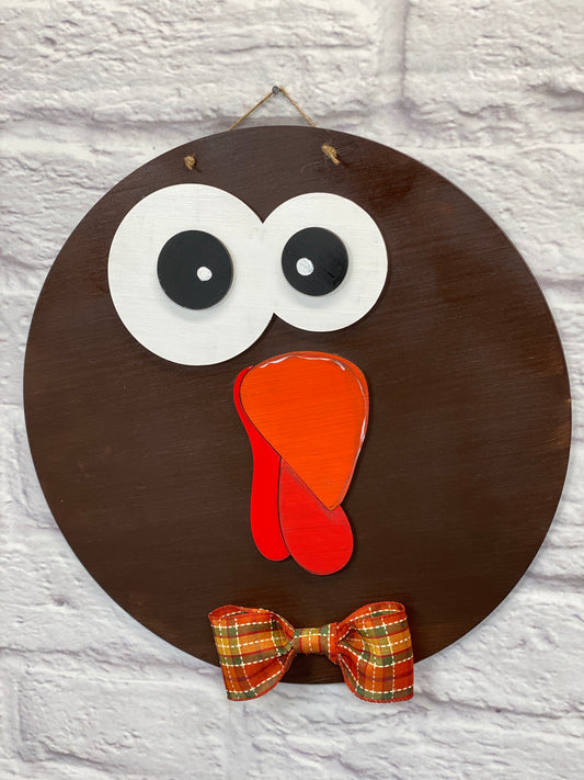 Funny Goofy Turkey Face Door Hanger Laser Cut Blank for DIY Project