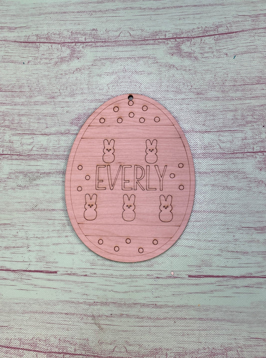 Easter Basket Tags / Personalized Eggs DIY Laser Cut / Engraved Wooden Blank