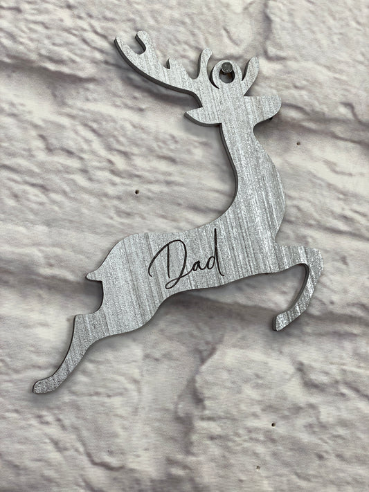 Personalized Reindeer Stocking Tags / Gift Tags / Christmas Ornaments  Laser Cut / Engraved Wooden Blank Ornament