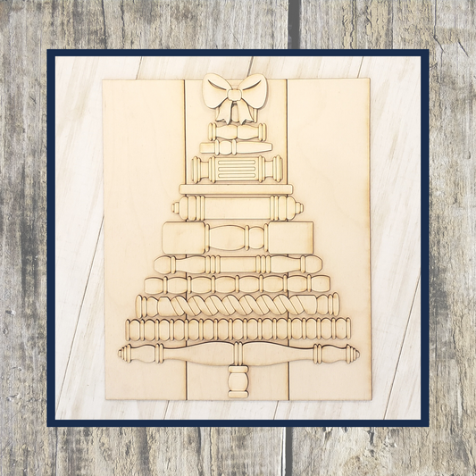 Spindle Christmas Tree Shelf Leaner Laser Cut / Engraved Wooden Blank